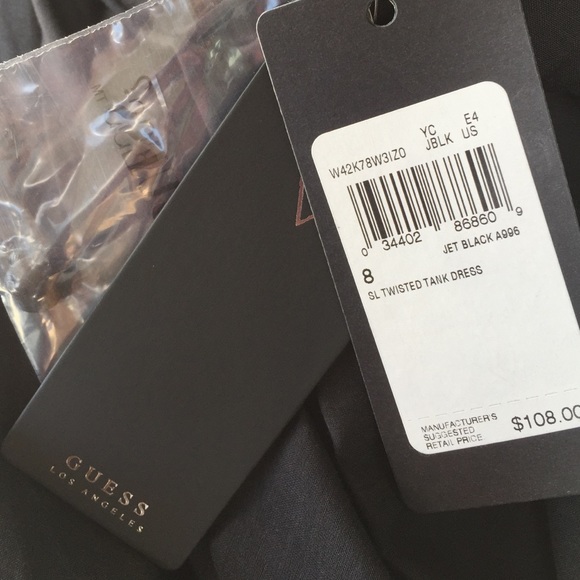 Guess Twisted Tank Dress Black Size 8 - Picture 2 of 3